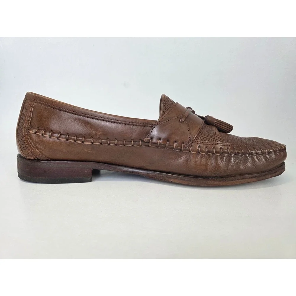 Florsheim Men's Dress Shoes‎ Size 10.5 Brown Tan Leather Tassel Slip On Loafers